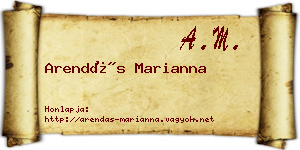 Arendás Marianna névjegykártya