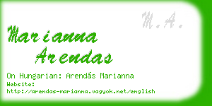 marianna arendas business card