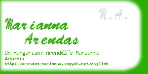 marianna arendas business card